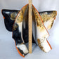 Vintage Biomorphic Art Ceramic Standalone Pottery Sculpture of a Kimono Seal Mark Likely Etsuko Sakimura Artist