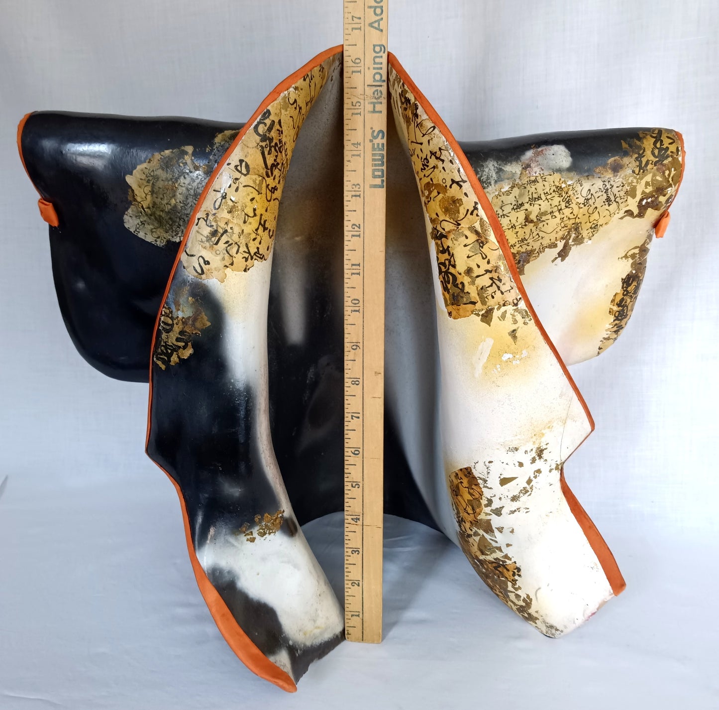 Vintage Biomorphic Art Ceramic Standalone Pottery Sculpture of a Kimono Seal Mark Likely Etsuko Sakimura Artist