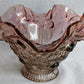 Vintage Fenton Glass Amethyst Glass Cabbage Rose Replacement Lamp Shade Ruffled Top Light Cover for Fairy Lamps