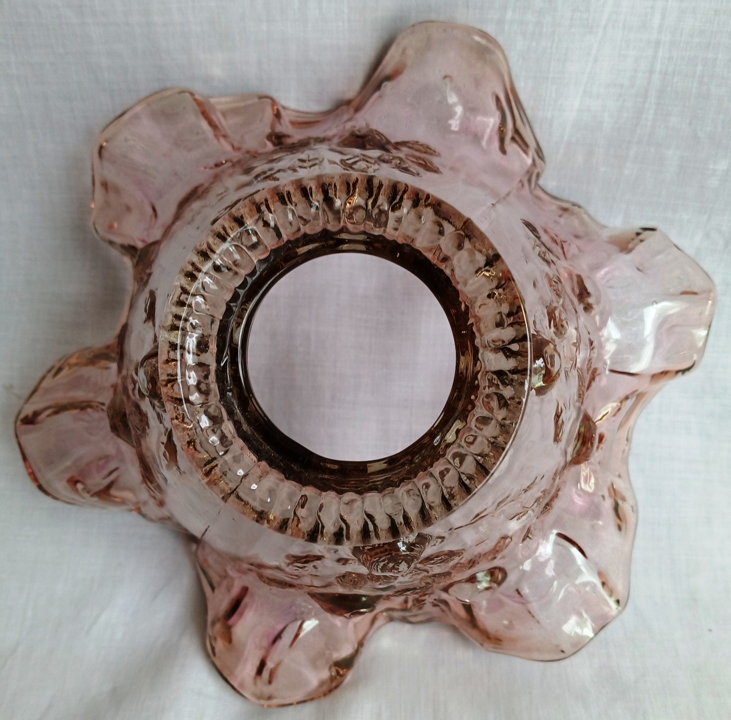 Vintage Fenton Glass Amethyst Glass Cabbage Rose Replacement Lamp Shade Ruffled Top Light Cover for Fairy Lamps