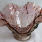 Vintage Fenton Glass Amethyst Glass Cabbage Rose Replacement Lamp Shade Ruffled Top Light Cover for Fairy Lamps