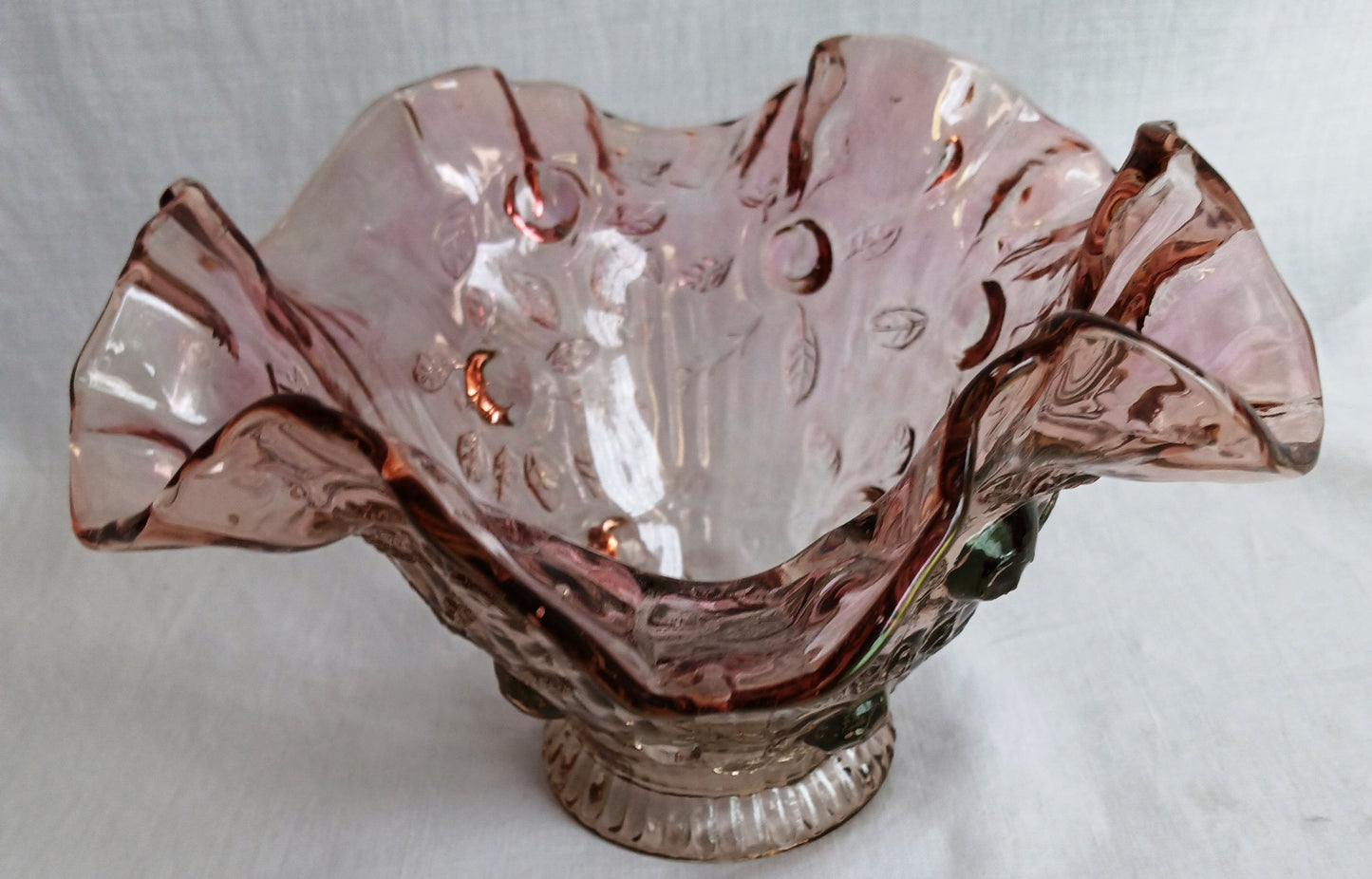 Vintage Fenton Glass Amethyst Glass Cabbage Rose Replacement Lamp Shade Ruffled Top Light Cover for Fairy Lamps