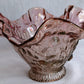 Vintage Fenton Glass Amethyst Glass Cabbage Rose Replacement Lamp Shade Ruffled Top Light Cover for Fairy Lamps