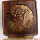 Vintage U.S. Great Seal Bookends Brass Wood Grain Raised Relief Eagle Banner E Pluribus Unum