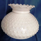 Vintage Hobnail Milk Glass Lampshade Ruffled Top for Hurricane Student Lamp Replacement Globe