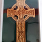 VTG True Celtic Cross Antique Gold Tone Finish Cast Pewter Made by Jeweled Cross-USA Wall Hanging Christian Cross NIB
