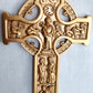 VTG True Celtic Cross Antique Gold Tone Finish Cast Pewter Made by Jeweled Cross-USA Wall Hanging Christian Cross NIB