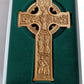 VTG True Celtic Cross Antique Gold Tone Finish Cast Pewter Made by Jeweled Cross-USA Wall Hanging Christian Cross NIB