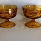 Vintage Set of 4 Bowls Anchor Hocking Fairfield Honey Gold Amber Glass Ice Cream Sherbet Champagne Coupe Low Stem Footed Glasses