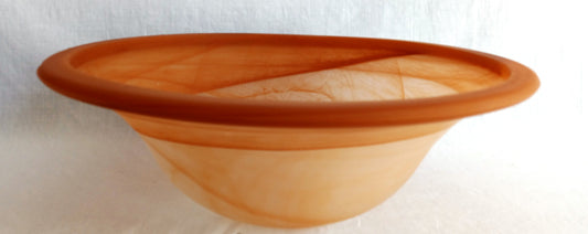 Vintage Art Glass Ceiling Pendant Torchiere Lampshade Orange Terracotta Color Marble Swirl Large Replacement Light Cover 12 3/4” D