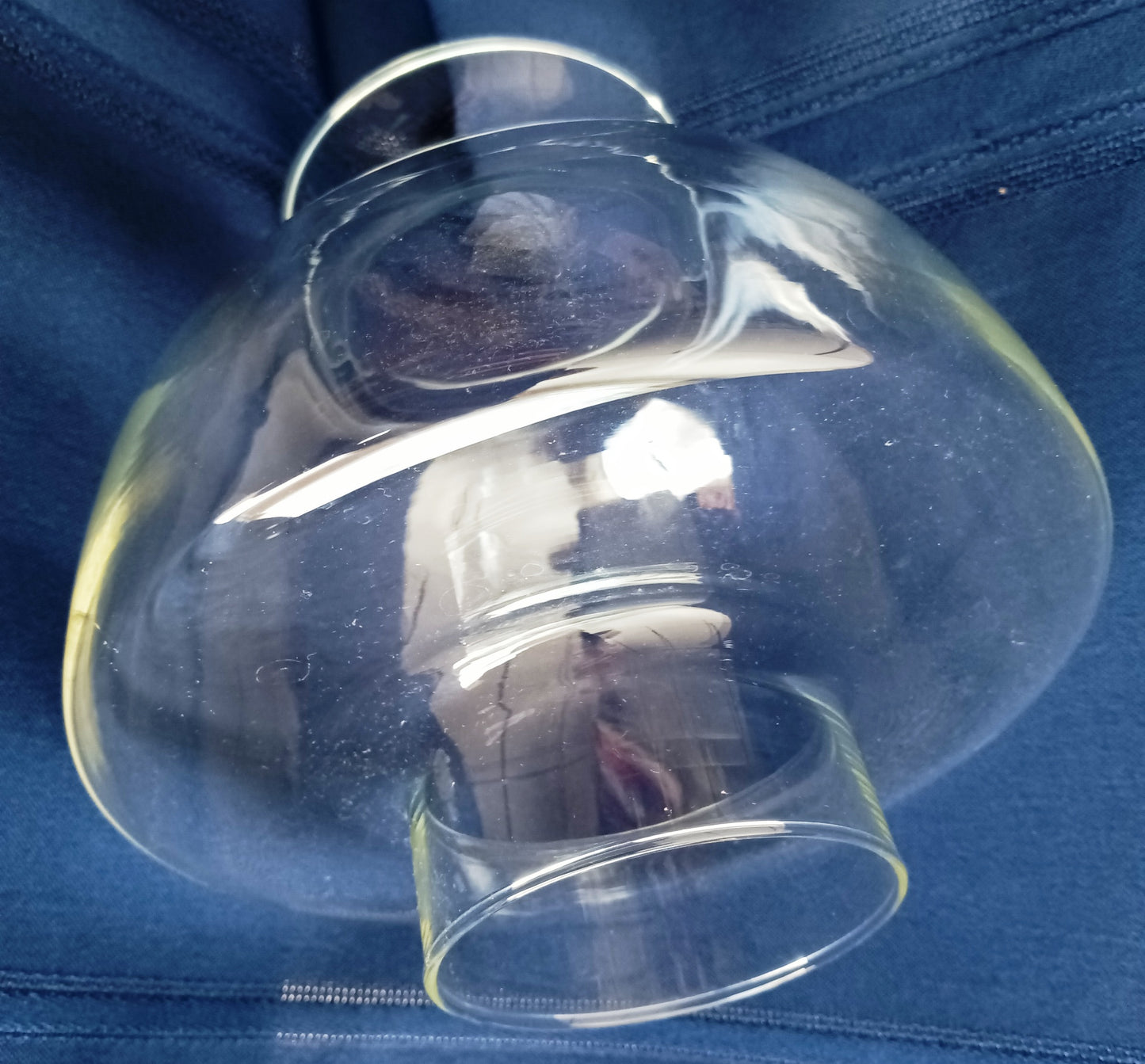 Vintage Clear Glass Mushroom Style Hurricane Lampshade Replacement Ball Chimney Globe Oil Kerosene Student Lamp-NOS