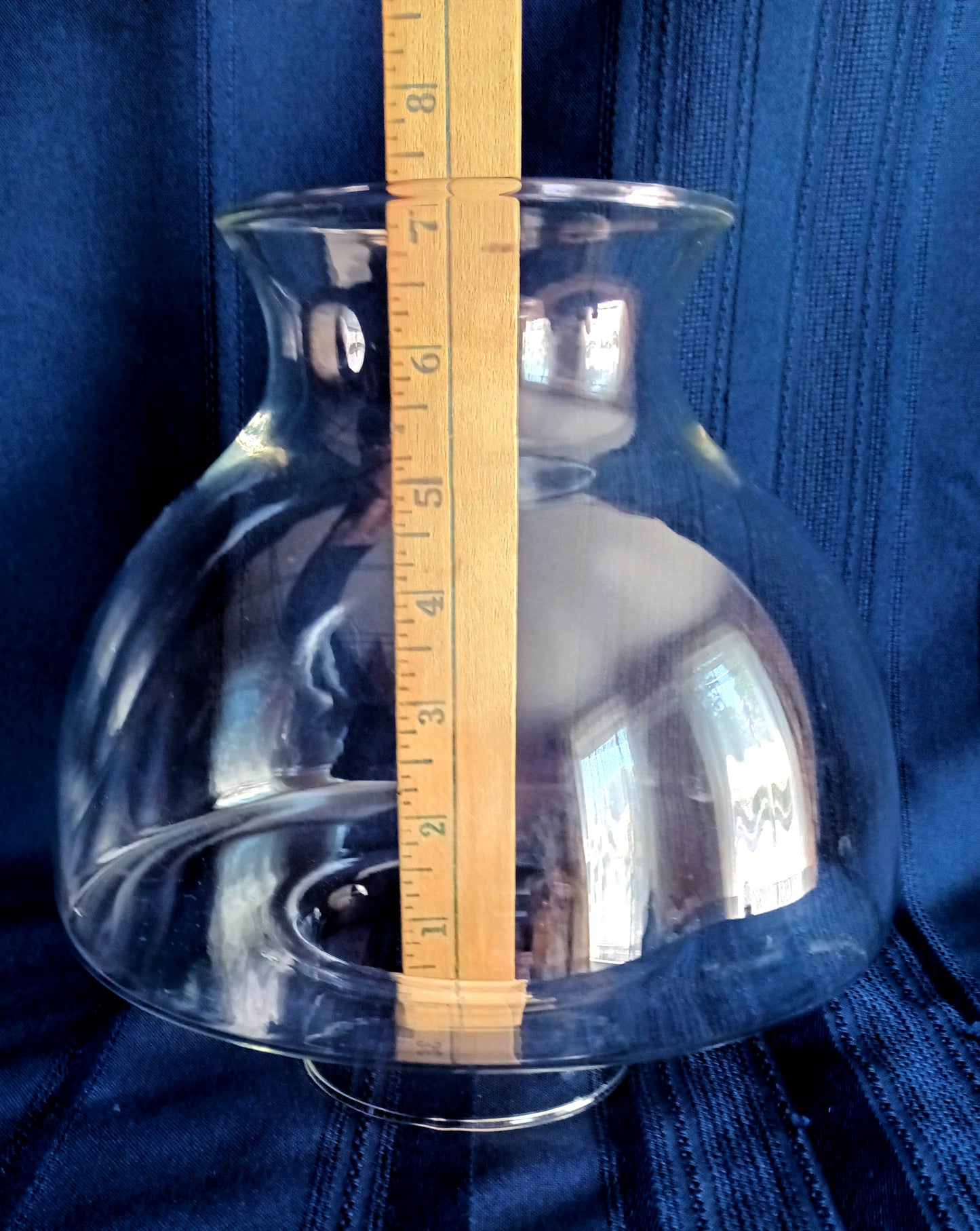 Vintage Clear Glass Mushroom Style Hurricane Lampshade Replacement Ball Chimney Globe Oil Kerosene Student Lamp-NOS