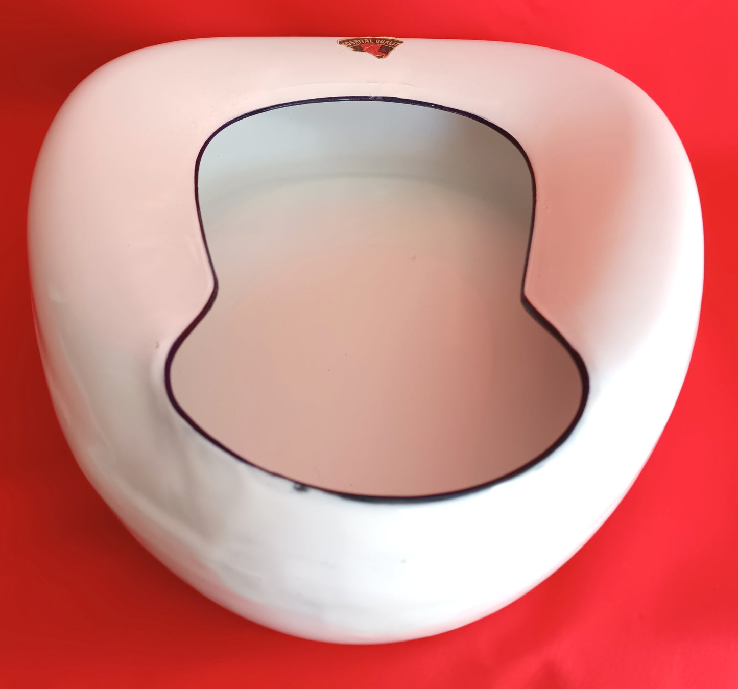 Vintage Mid Century Porcelain Enameled Steel Hospital Standard Bedpan Medical Artifacts Collection Enamelware - NOS