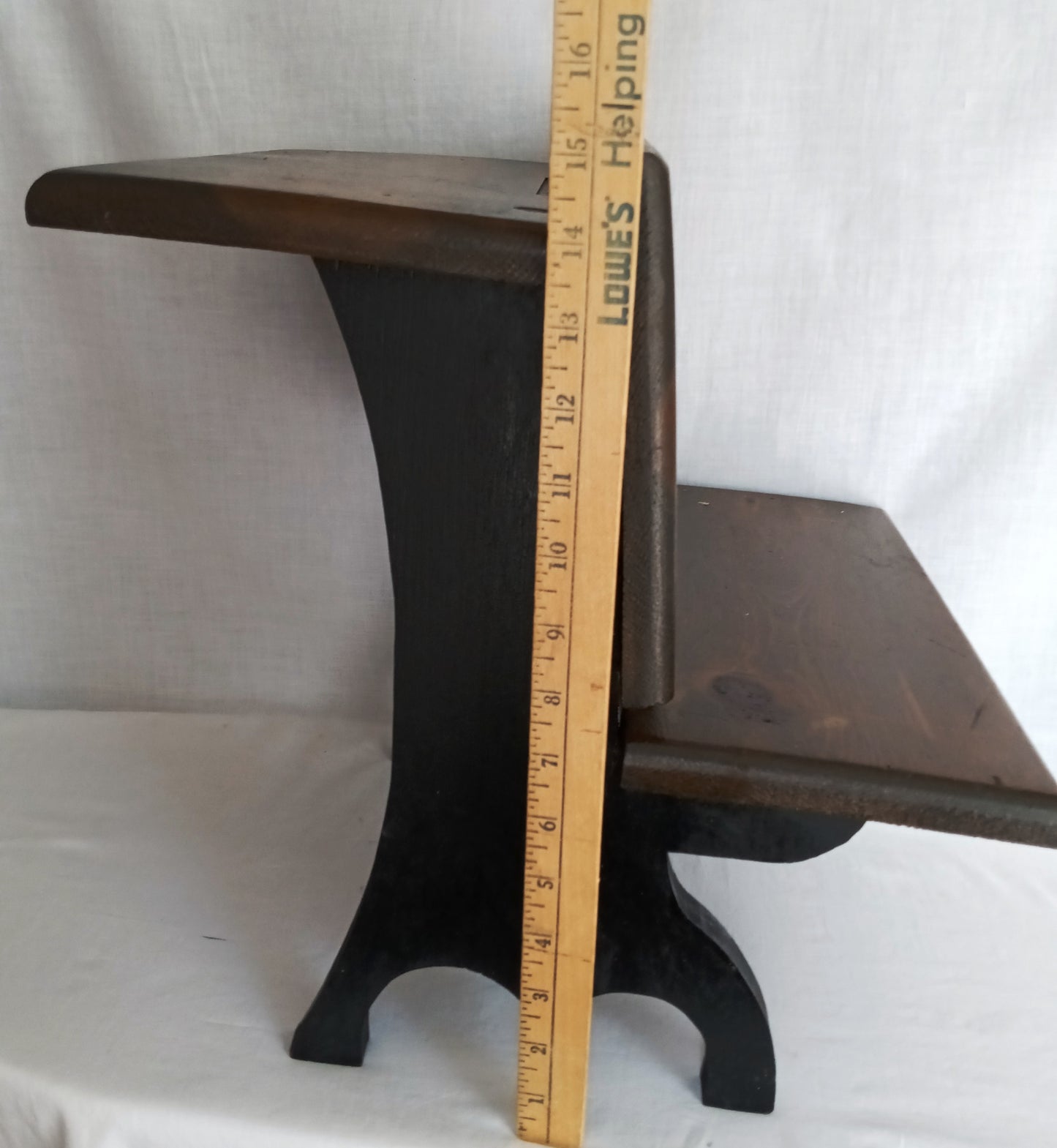 Vintage Handcrafted Wooden Children School Small Desk Bench Seat Side Table Plant Stand Doll Display Photography Props