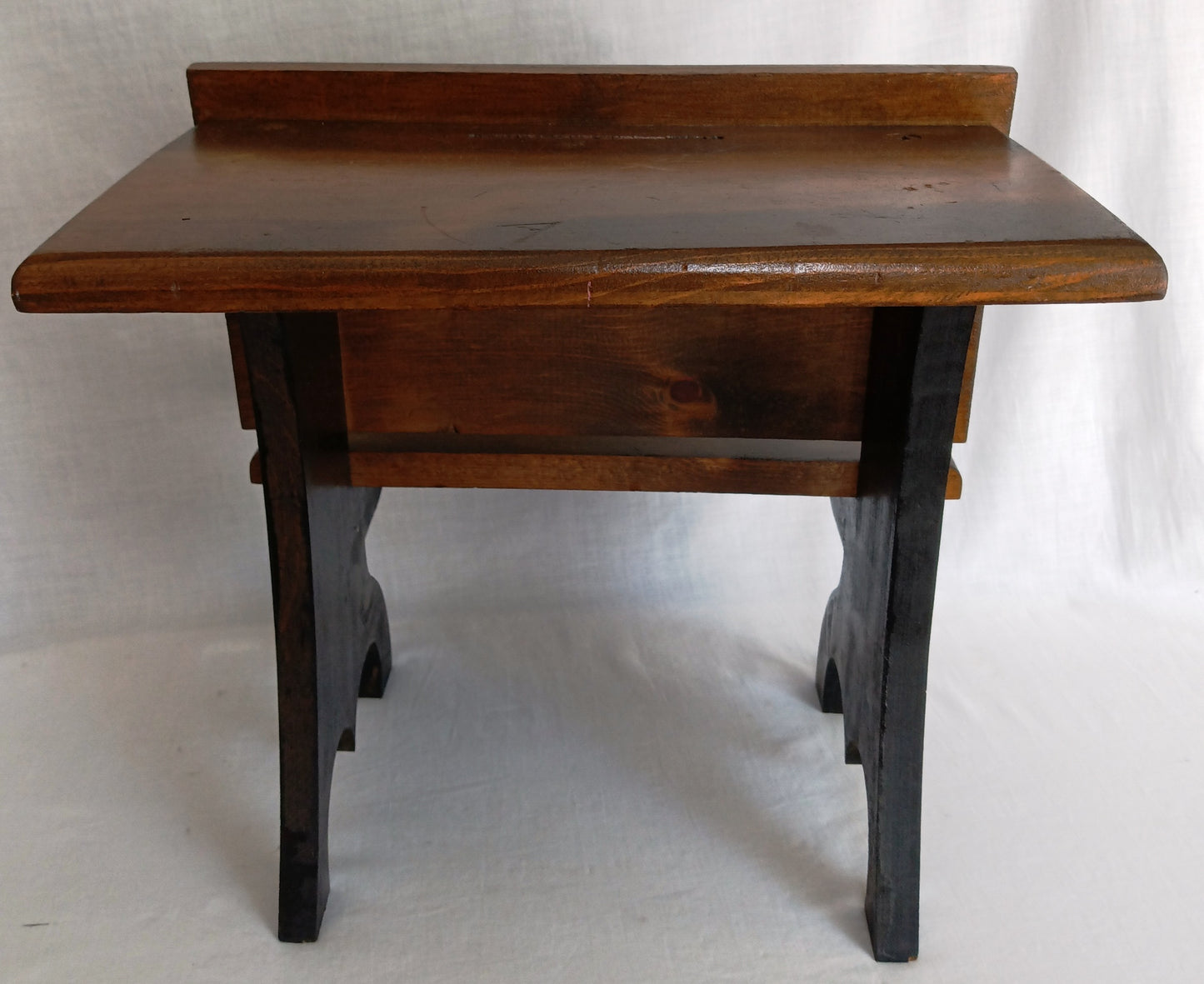 Vintage Handcrafted Wooden Children School Small Desk Bench Seat Side Table Plant Stand Doll Display Photography Props