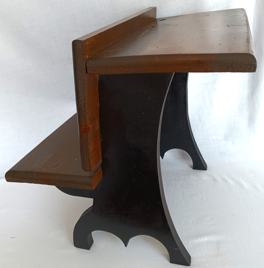 Vintage Handcrafted Wooden Children School Small Desk Bench Seat Side Table Plant Stand Doll Display Photography Props