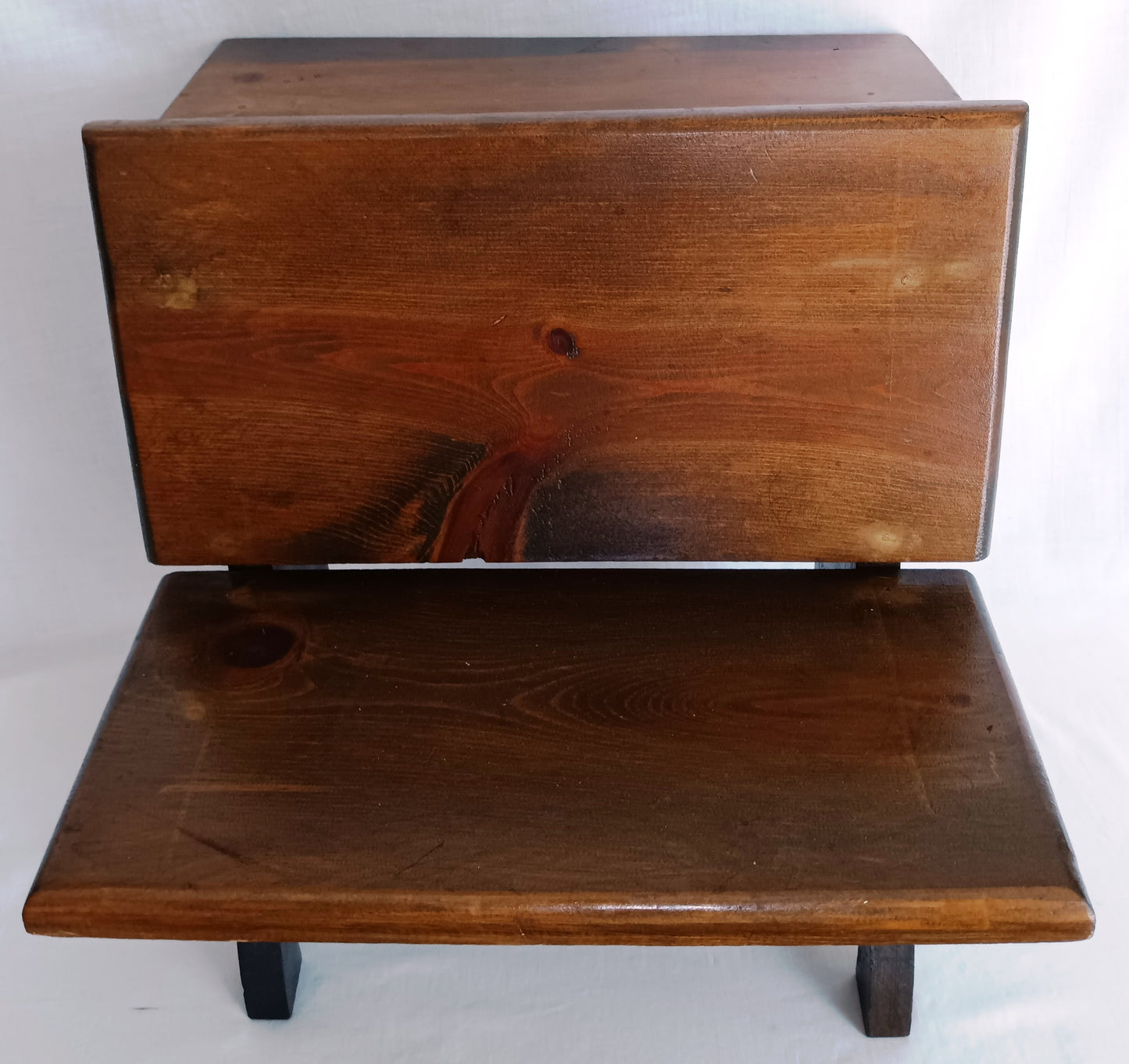 Vintage Handcrafted Wooden Children School Small Desk Bench Seat Side Table Plant Stand Doll Display Photography Props
