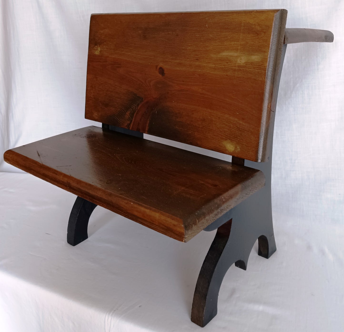 Vintage Handcrafted Wooden Children School Small Desk Bench Seat Side Table Plant Stand Doll Display Photography Props