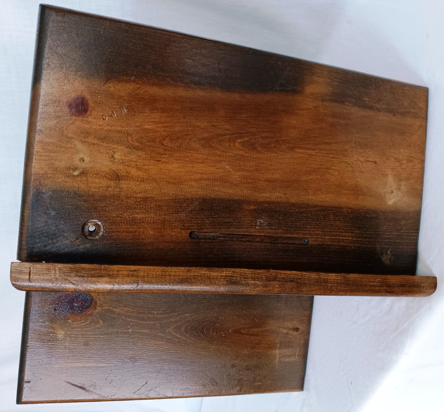 Vintage Handcrafted Wooden Children School Small Desk Bench Seat Side Table Plant Stand Doll Display Photography Props