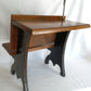 Vintage Handcrafted Wooden Children School Small Desk Bench Seat Side Table Plant Stand Doll Display Photography Props