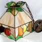 Vintage Sinrod Stained Glass Studios 197 Hanging Pendant Swag Lamp Raised Fruit Motif Brass Metal Chain Canopy Milk Glass Globe