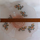 Vintage Lancaster Glass Pink Frosted Glass Ceiling Pendant Replacement Lampshade Painted Flower Decals Clear Ribbed Scalloped Edge 12” D