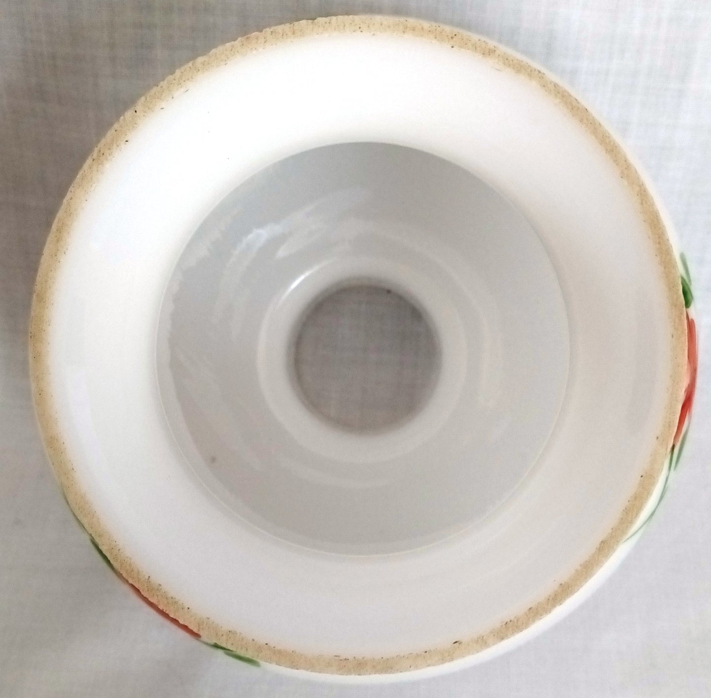 Vintage Milk Glass Lampshade Hand Painted Red Roses Straight Neck Globe Chandelier Fan Ceiling Fixture Replacement Lamp Part