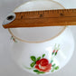 Vintage Milk Glass Lampshade Hand Painted Red Roses Straight Neck Globe Chandelier Fan Ceiling Fixture Replacement Lamp Part
