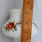 Vintage Milk Glass Lampshade Hand Painted Red Roses Straight Neck Globe Chandelier Fan Ceiling Fixture Replacement Lamp Part