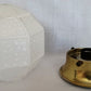 Vintage Art Deco MCM Flush Mount Ceiling Sconce Wall Light Fixture Textured Geometric Design Milk Glass Globe Retro Lighting