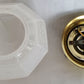 Vintage Art Deco MCM Flush Mount Ceiling Sconce Wall Light Fixture Textured Geometric Design Milk Glass Globe Retro Lighting
