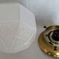 Vintage Art Deco MCM Flush Mount Ceiling Sconce Wall Light Fixture Textured Geometric Design Milk Glass Globe Retro Lighting