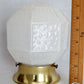 Vintage Art Deco MCM Flush Mount Ceiling Sconce Wall Light Fixture Textured Geometric Design Milk Glass Globe Retro Lighting