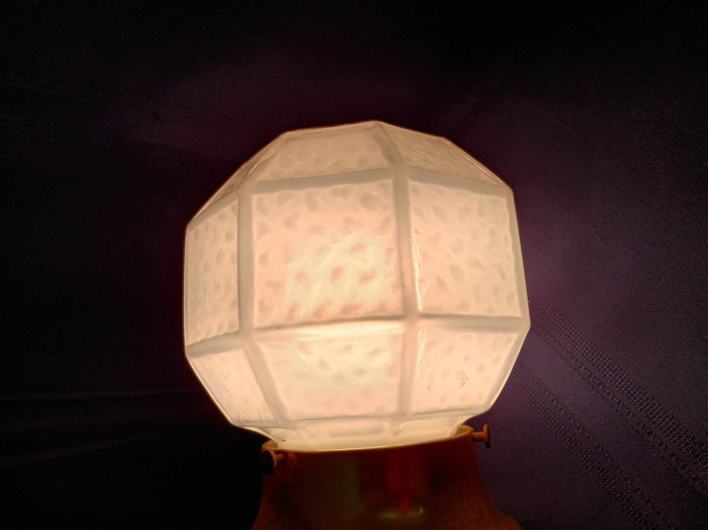 Vintage Art Deco MCM Flush Mount Ceiling Sconce Wall Light Fixture Textured Geometric Design Milk Glass Globe Retro Lighting