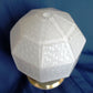 Vintage Art Deco MCM Flush Mount Ceiling Sconce Wall Light Fixture Textured Geometric Design Milk Glass Globe Retro Lighting