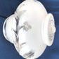Vintage Art Deco Frosted Pressed Glass Globe Raised Clear Floral Leaf Pattern Replacement Shade Ceiling Wall Sconce 3.25 inches Fitter