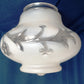 Vintage Art Deco Frosted Pressed Glass Globe Raised Clear Floral Leaf Pattern Replacement Shade Ceiling Wall Sconce 3.25 inches Fitter