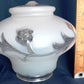 Vintage Art Deco Frosted Pressed Glass Globe Raised Clear Floral Leaf Pattern Replacement Shade Ceiling Wall Sconce 3.25 inches Fitter