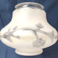 Vintage Art Deco Frosted Pressed Glass Globe Raised Clear Floral Leaf Pattern Replacement Shade Ceiling Wall Sconce 3.25 inches Fitter
