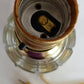 Vintage MCM Cut Clear Crystal Glass Table Lamp Brass Cylindrical Body Cubed Panels Hollywood Regency Style