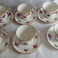 Vintage Set of 6 Windsor Rose Footed Gold Trim Teacup Saucer Exclusive Hammersley Fine China Princess House Collection Made in England