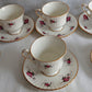 Vintage Set of 6 Windsor Rose Footed Gold Trim Teacup Saucer Exclusive Hammersley Fine China Princess House Collection Made in England
