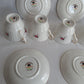 Vintage Set of 6 Windsor Rose Footed Gold Trim Teacup Saucer Exclusive Hammersley Fine China Princess House Collection Made in England