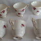 Vintage Set of 6 Windsor Rose Footed Gold Trim Teacup Saucer Exclusive Hammersley Fine China Princess House Collection Made in England