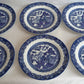 Vintage Set of 6 Royal Cuthbertson Blue Willow China Dinner Plates Dishwasher Microwave Safe Dinnerware Stain Resistant Mint Condition