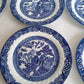 Vintage Set of 6 Royal Cuthbertson Blue Willow China Dinner Plates Dishwasher Microwave Safe Dinnerware Stain Resistant Mint Condition