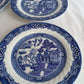 Vintage Set of 6 Royal Cuthbertson Blue Willow China Dinner Plates Dishwasher Microwave Safe Dinnerware Stain Resistant Mint Condition