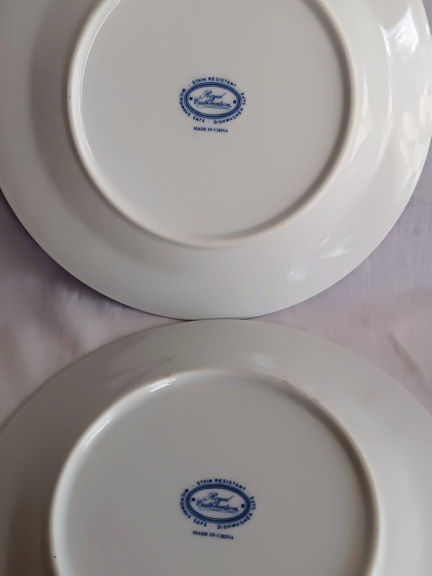 Vintage Set of 6 Royal Cuthbertson Blue Willow China Dinner Plates Dishwasher Microwave Safe Dinnerware Stain Resistant Mint Condition