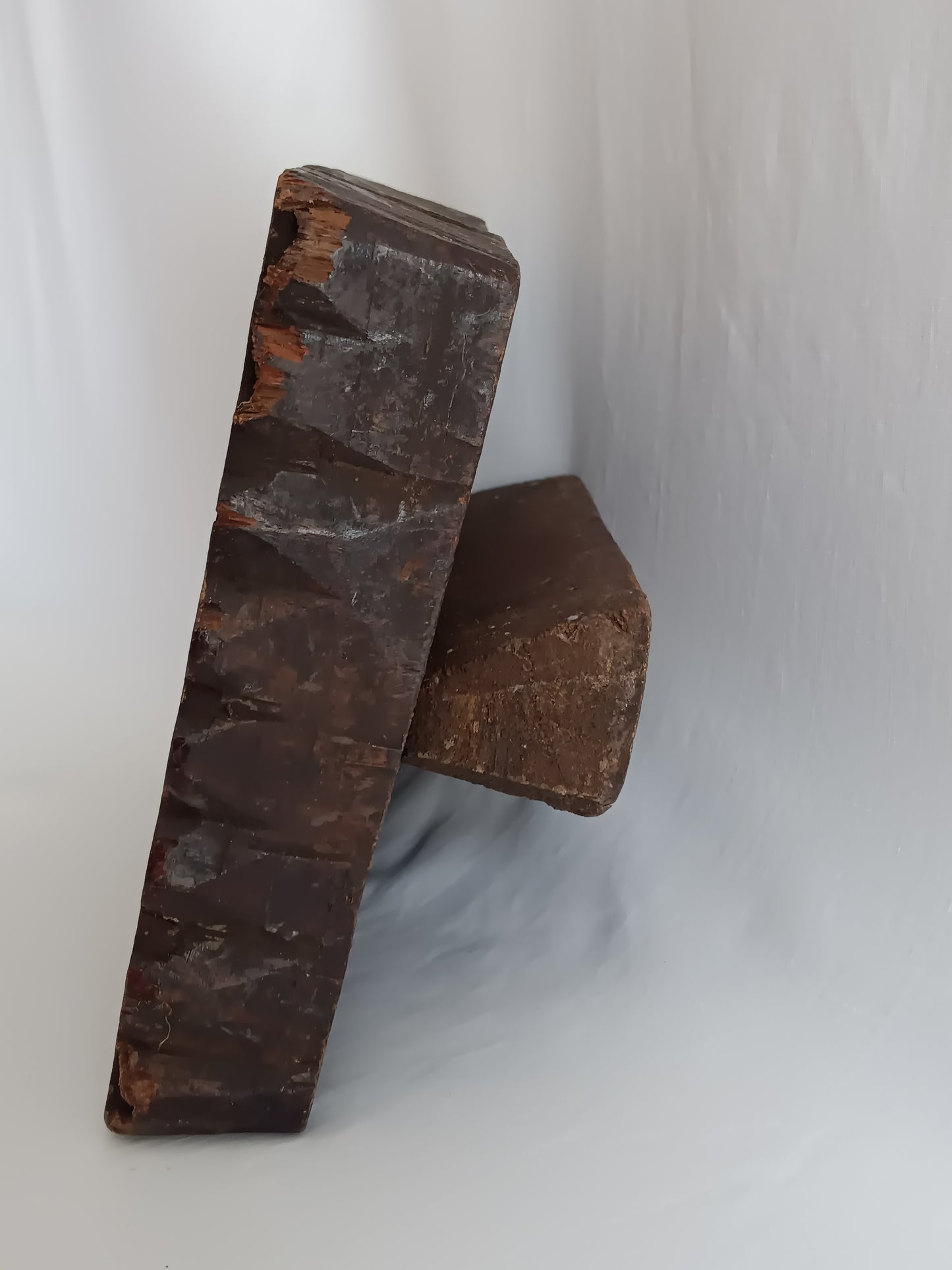 Antique Vintage Folk Art Hand Carved Wood Printing Block Textile Wall Stamp Crafts Tool
