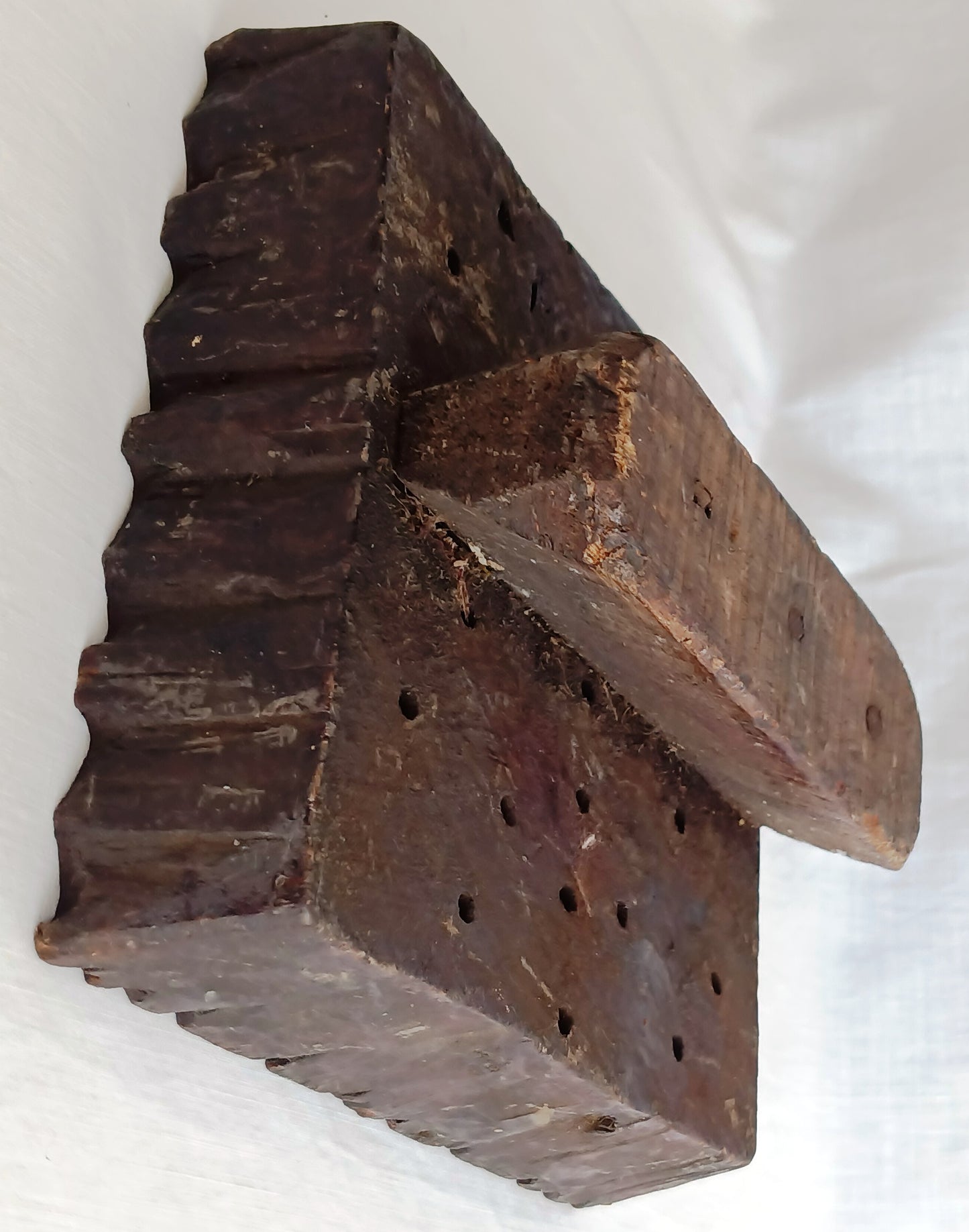 Antique Vintage Folk Art Hand Carved Wood Printing Block Textile Wall Stamp Crafts Tool